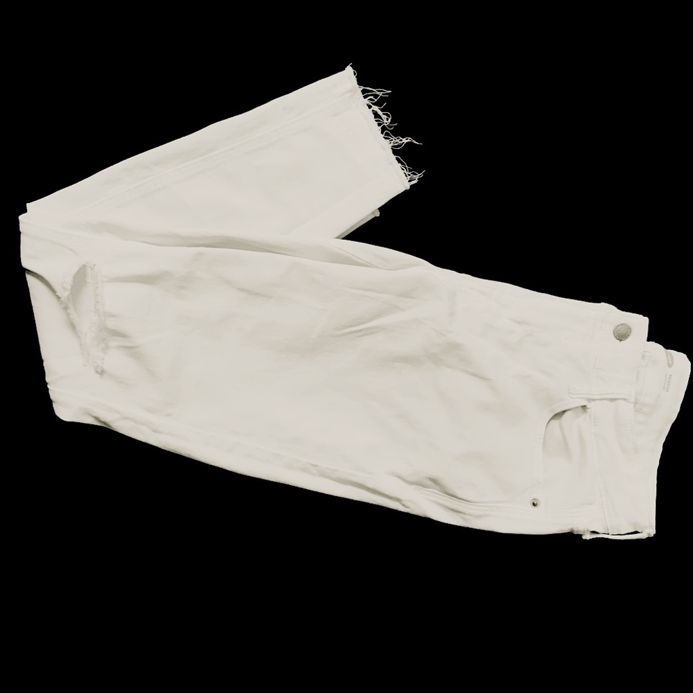 Size 8, White Rockstar Super Skinny Jeans